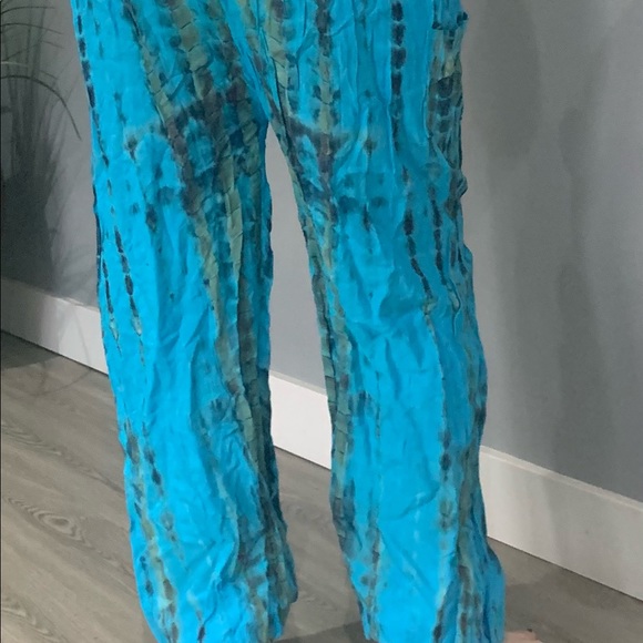 BNWOT Blue Tie Dye Meditation Yoga Baggy Pants - Picture 2 of 5